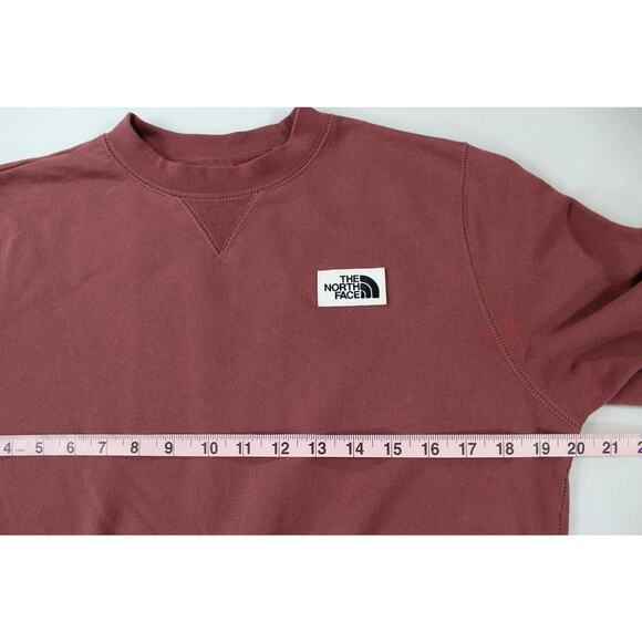 The North Face Maroon Crewneck Sweatshirt Size L Logo Patch Pullover - Picture 8 of 9